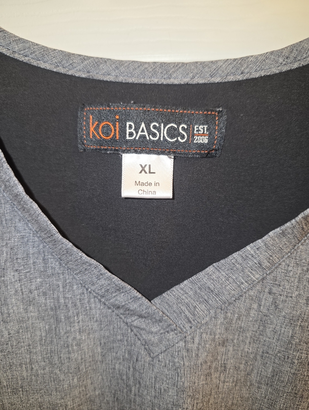 koi Basics Gray V-neck Scrub Top